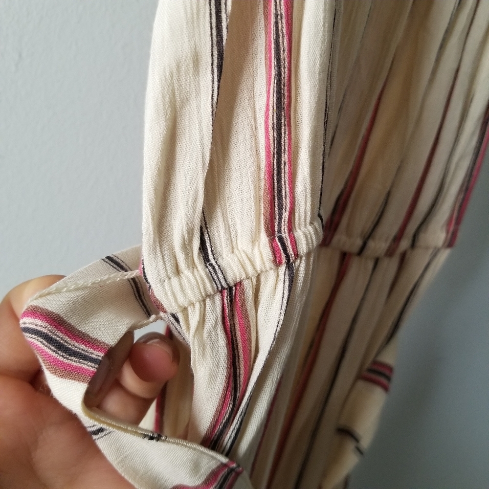 NEW  Nostalgia Striped Ruffle Off The Shoulders Dress Large - Picture 4 of 11